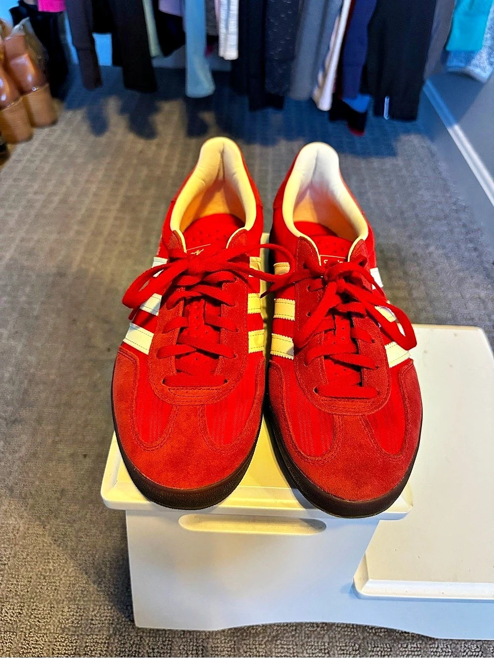 adidas Gazelle Red & White Sneakers